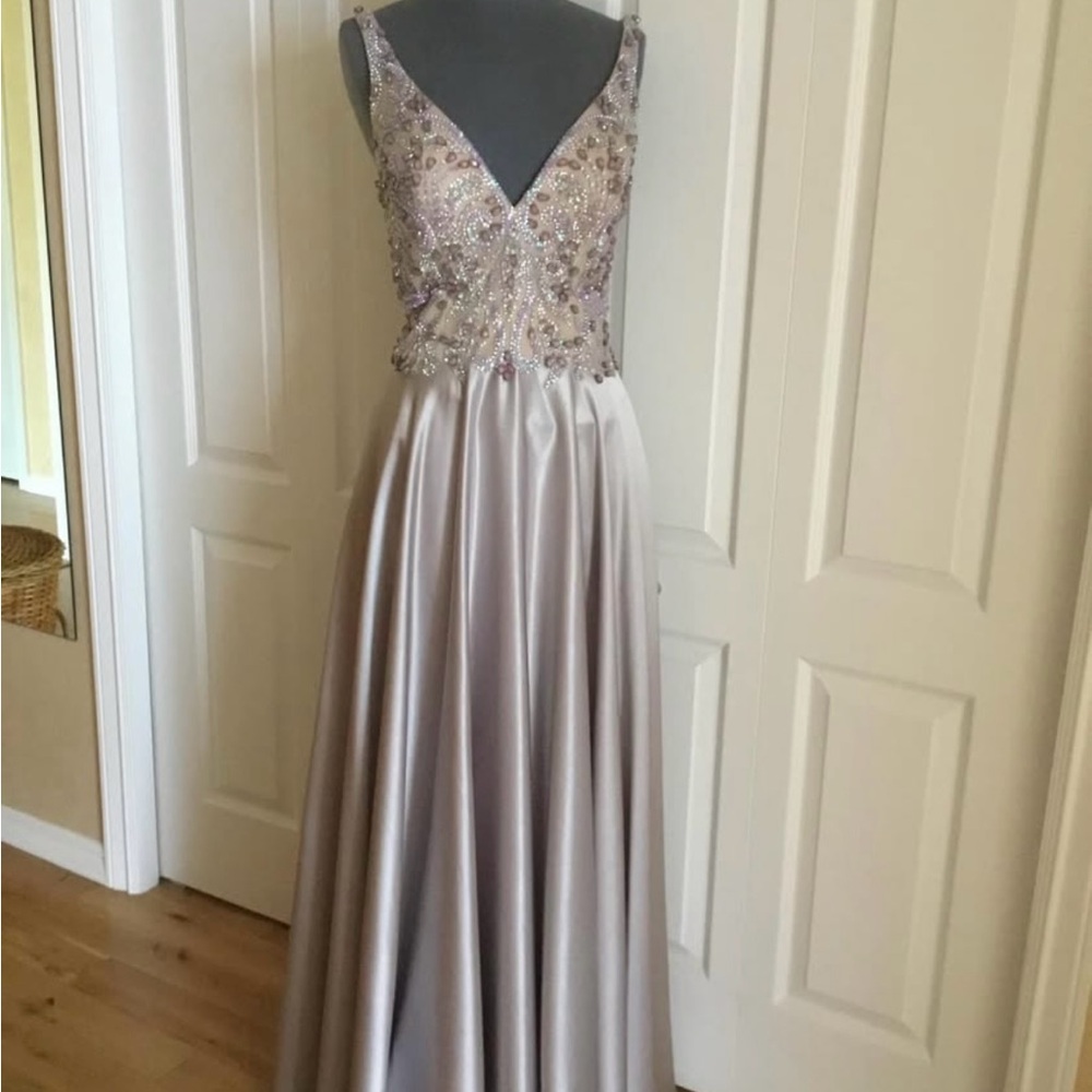 Tiffany Designs Lavender Beaded Prom Dress